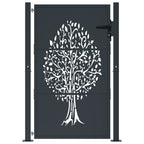 Vidaxl poort 100x150 cm met boomontwerp staal antracietkleurig