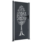 Vidaxl poort 100x175 cm met boomontwerp staal antracietkleurig