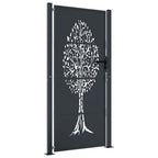 Vidaxl poort 100x200 cm met boomontwerp staal antracietkleurig
