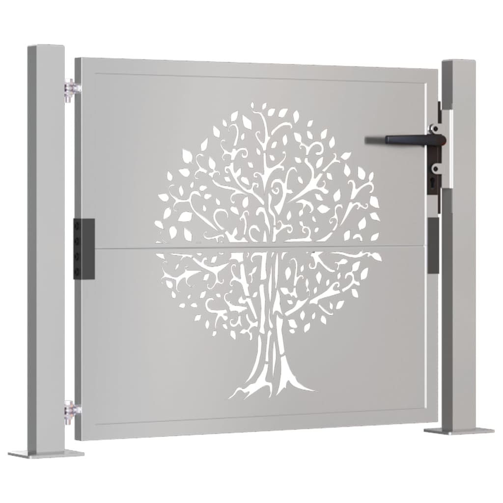 Vidaxl poort 100x75 cm boomontwerp cortenstaal
