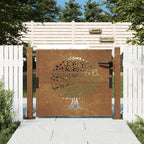 Vidaxl poort 100x75 cm boomontwerp cortenstaal