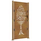 Vidaxl poort 100x175 cm boomontwerp cortenstaal