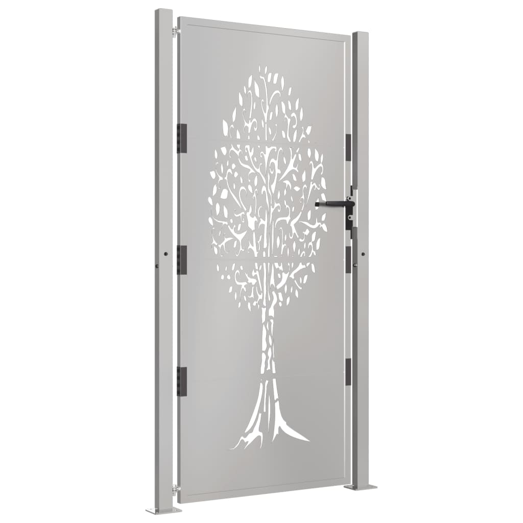Vidaxl poort 100x175 cm boomontwerp cortenstaal