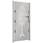 Vidaxl poort 100x175 cm boomontwerp cortenstaal
