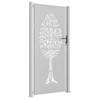 Vidaxl poort 100x200 cm cortenstaal boom ontwerp