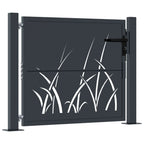 Vidaxl poort 100x100 cm met grasontwerp staal antracietkleurig
