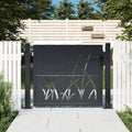 Vidaxl poort 100x100 cm met grasontwerp staal antracietkleurig