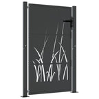 Vidaxl poort 100x125 cm met grasontwerp staal antracietkleurig