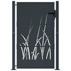 Vidaxl poort 100x125 cm met grasontwerp staal antracietkleurig