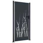 Vidaxl poort 100x175 cm met grasontwerp staal antracietkleurig