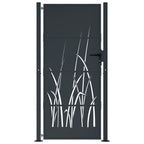 Vidaxl poort 100x175 cm met grasontwerp staal antracietkleurig