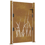 Vidaxl poort grasontwerp 100x125 cm cortenstaal