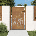 Vidaxl poort grasontwerp 100x125 cm cortenstaal