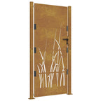 Vidaxl poort grasontwerp 100x200 cm cortenstaal