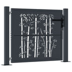 Vidaxl poort met bamboe-ontwerp 100x100 cm staal antracietkleurig