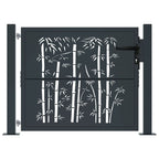 Vidaxl poort met bamboe-ontwerp 100x100 cm staal antracietkleurig