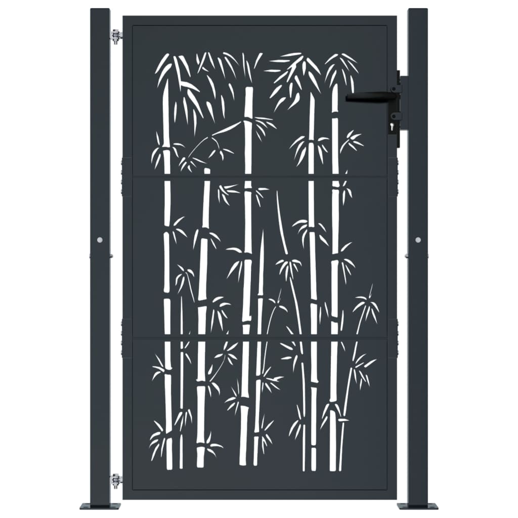 Vidaxl poort met bamboe-ontwerp 100x150 cm staal antracietkleurig