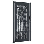 Vidaxl poort met bamboe-ontwerp 100x200 cm staal antracietkleurig