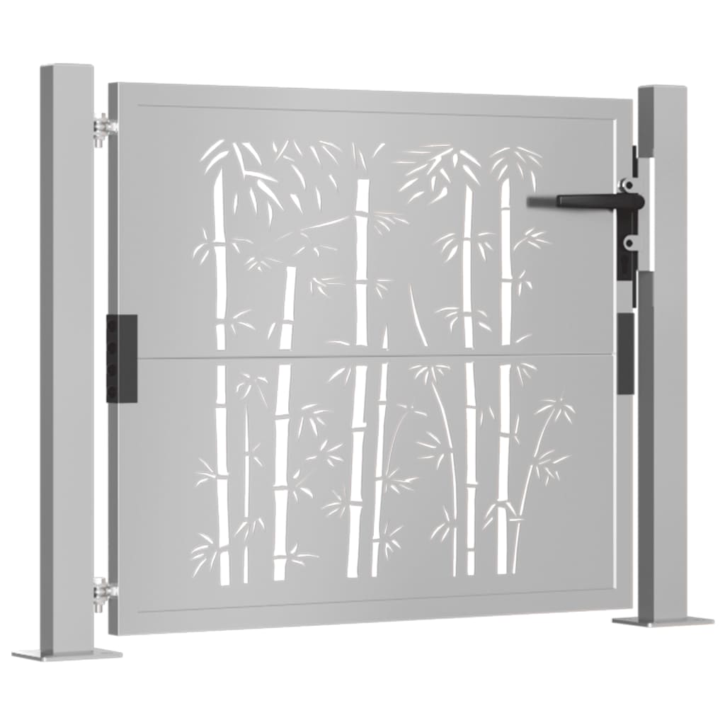 Vidaxl poort met bamboe-ontwerp 100x75 cm cortenstaal