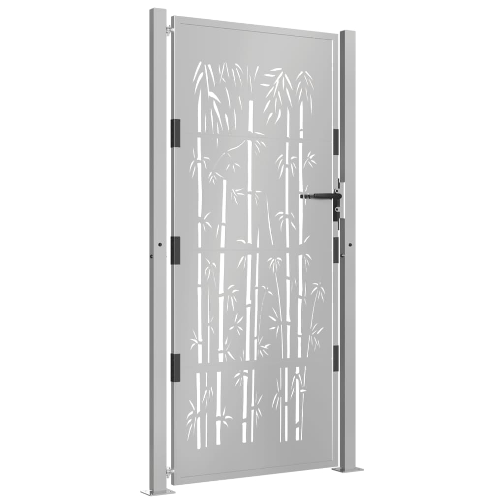 Vidaxl poort met bamboe-ontwerp 100x200 cm cortenstaal