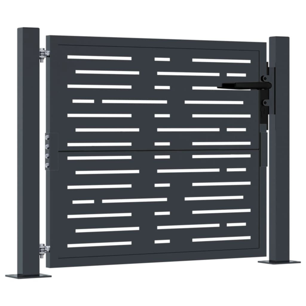 Vidaxl poort 105x80 cm met vierkantontwerp staal antracietkleurig