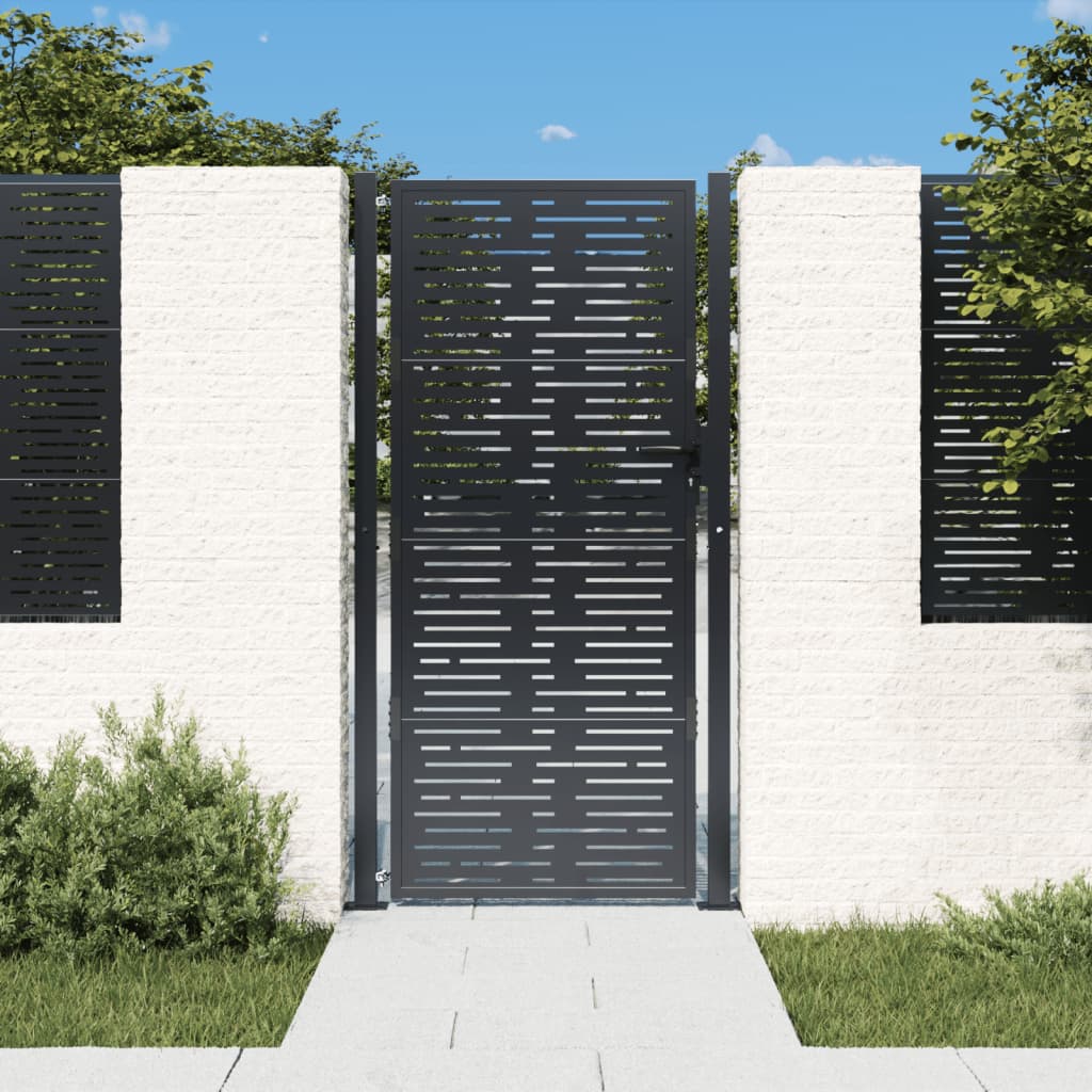 VidaXL Poort 105x205 cm met vierkant staal antracietkleurig