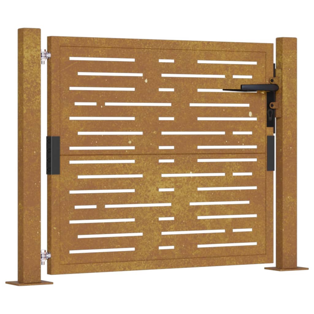 Vidaxl poort vierkant 100x75 cm cortenstaal