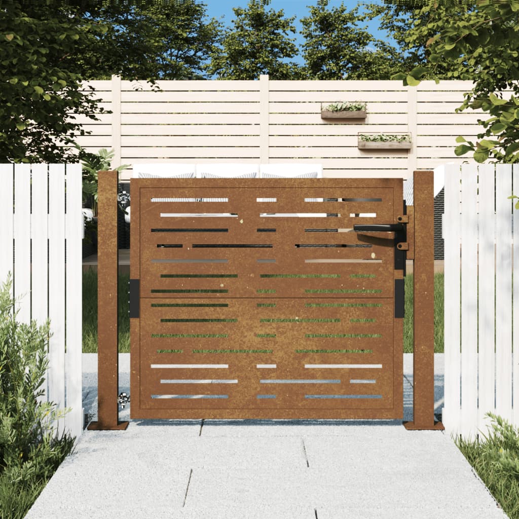 Vidaxl poort vierkant 100x75 cm cortenstaal