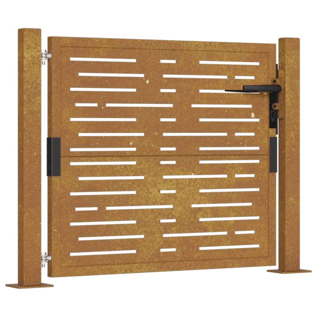 Vidaxl poort vierkant 100x100 cm cortenstaal