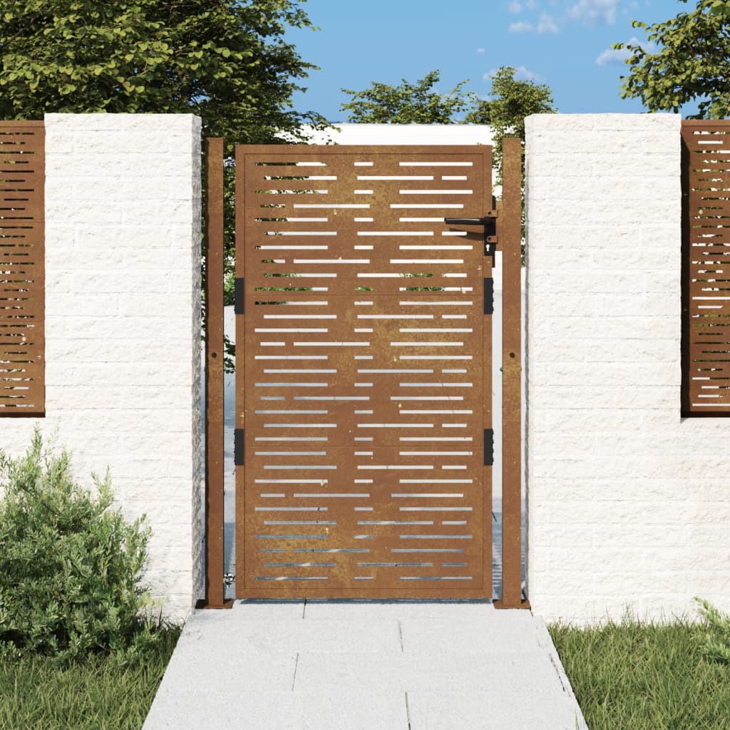 Vidaxl poort vierkant 100x150 cm cortenstaal
