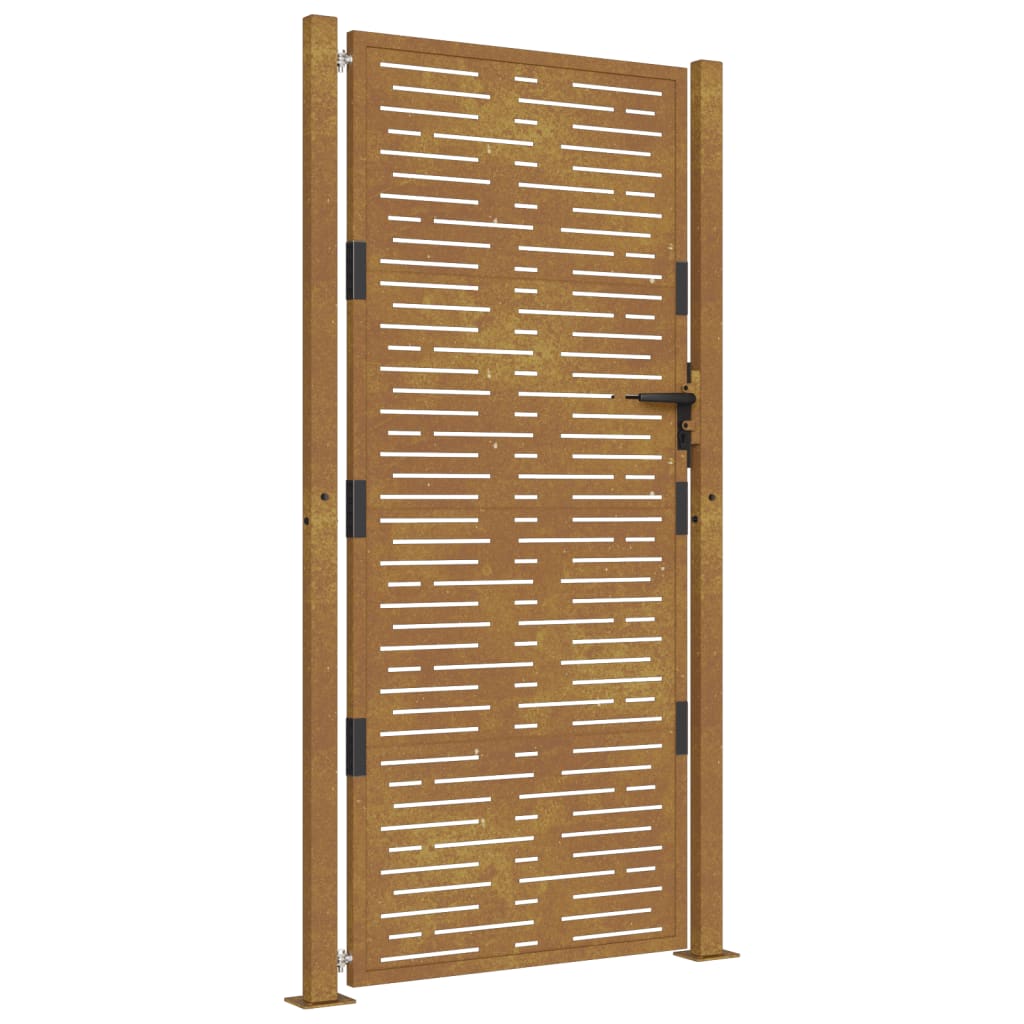 Vidaxl poort 100x175 cm vierkant cortenstaal