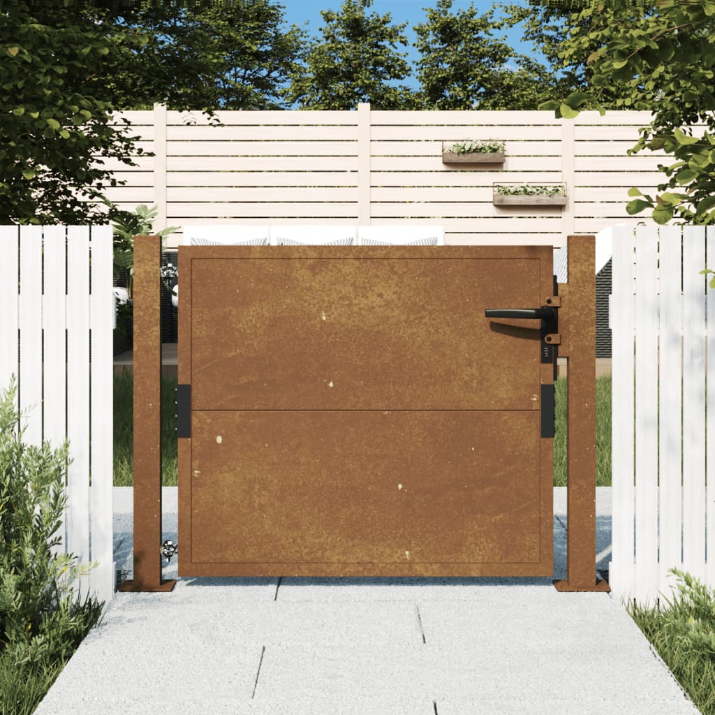 Vidaxl poort 100x100 cm cortenstaal