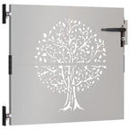 Vidaxl poort 85x75 cm boomontwerp cortenstaal