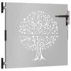 Vidaxl poort 85x100 cm boomontwerp cortenstaal