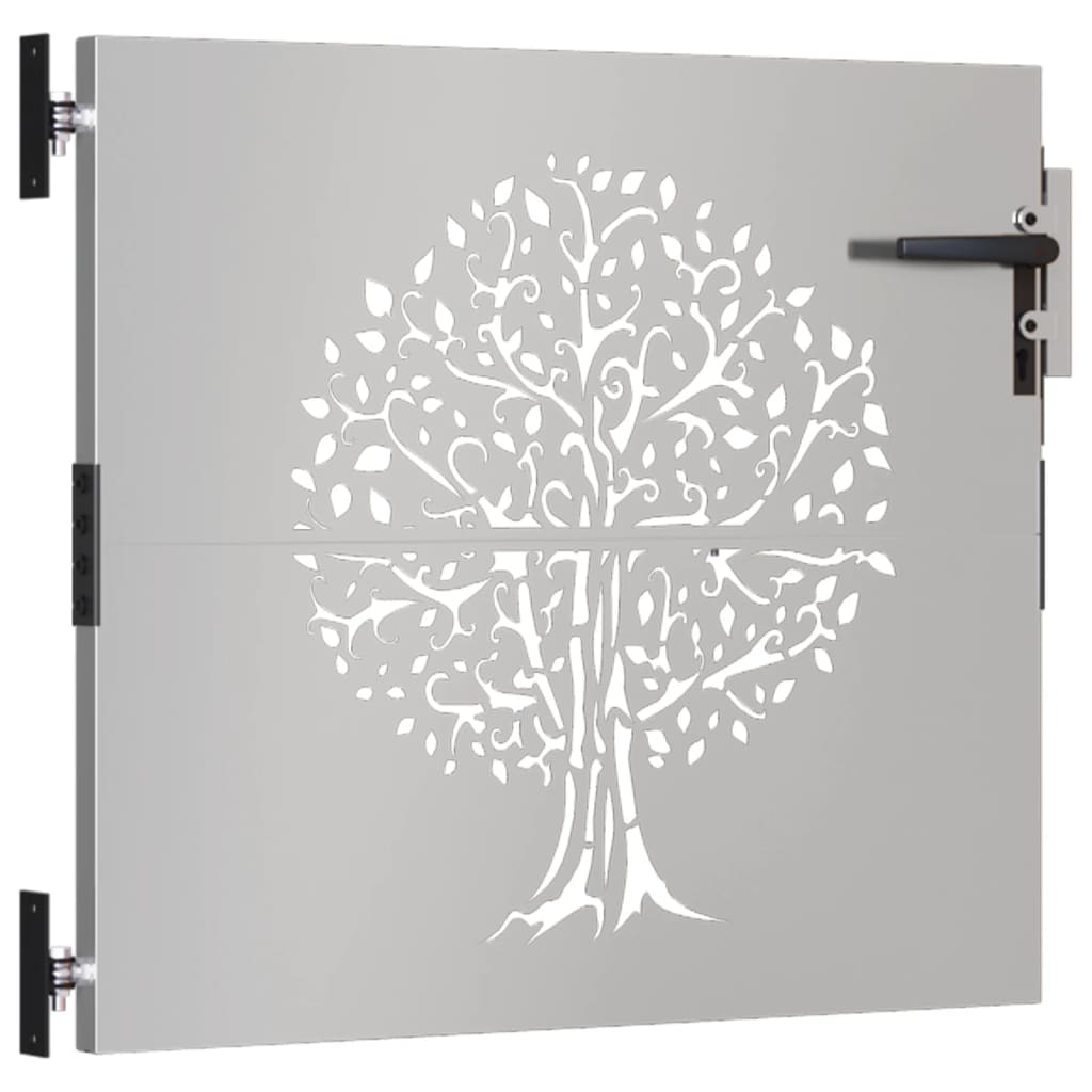 Vidaxl poort 85x100 cm boomontwerp cortenstaal