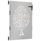Vidaxl poort 85x125 cm boomontwerp cortenstaal