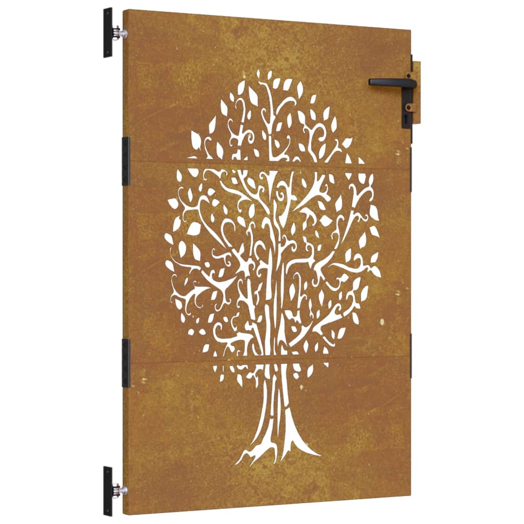 Vidaxl poort 85x150 cm boomontwerp cortenstaal