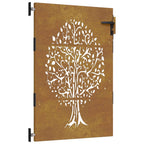 Vidaxl poort 85x150 cm boomontwerp cortenstaal