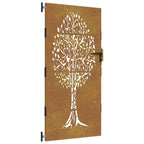 Vidaxl poort 85x200 cm boomontwerp cortenstaal