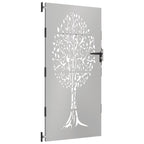 Vidaxl poort 85x200 cm boomontwerp cortenstaal
