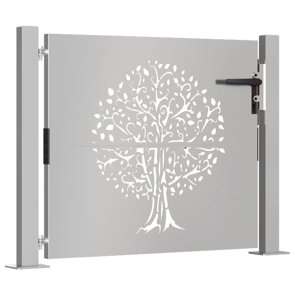 Vidaxl poort 100x100 cm boomontwerp cortenstaal