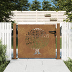 Vidaxl poort 100x100 cm boomontwerp cortenstaal