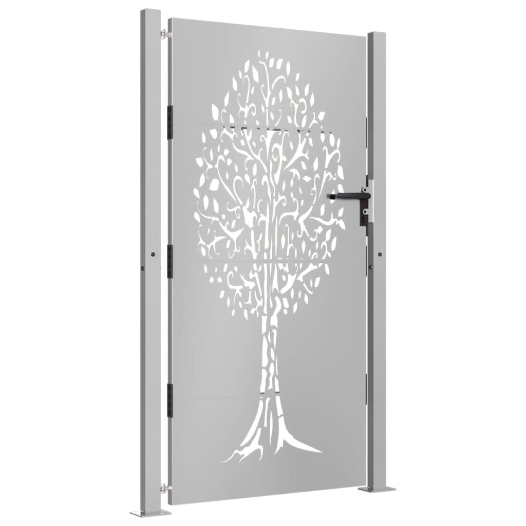 Vidaxl poort 100x200 cm cortenstaal boom ontwerp