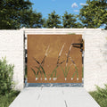 Vidaxl poort 85x75 cm grasontwerp cortenstaal