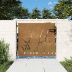 Vidaxl poort 85x75 cm grasontwerp cortenstaal