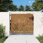 Vidaxl poort 85x100 cm grasontwerp cortenstaal