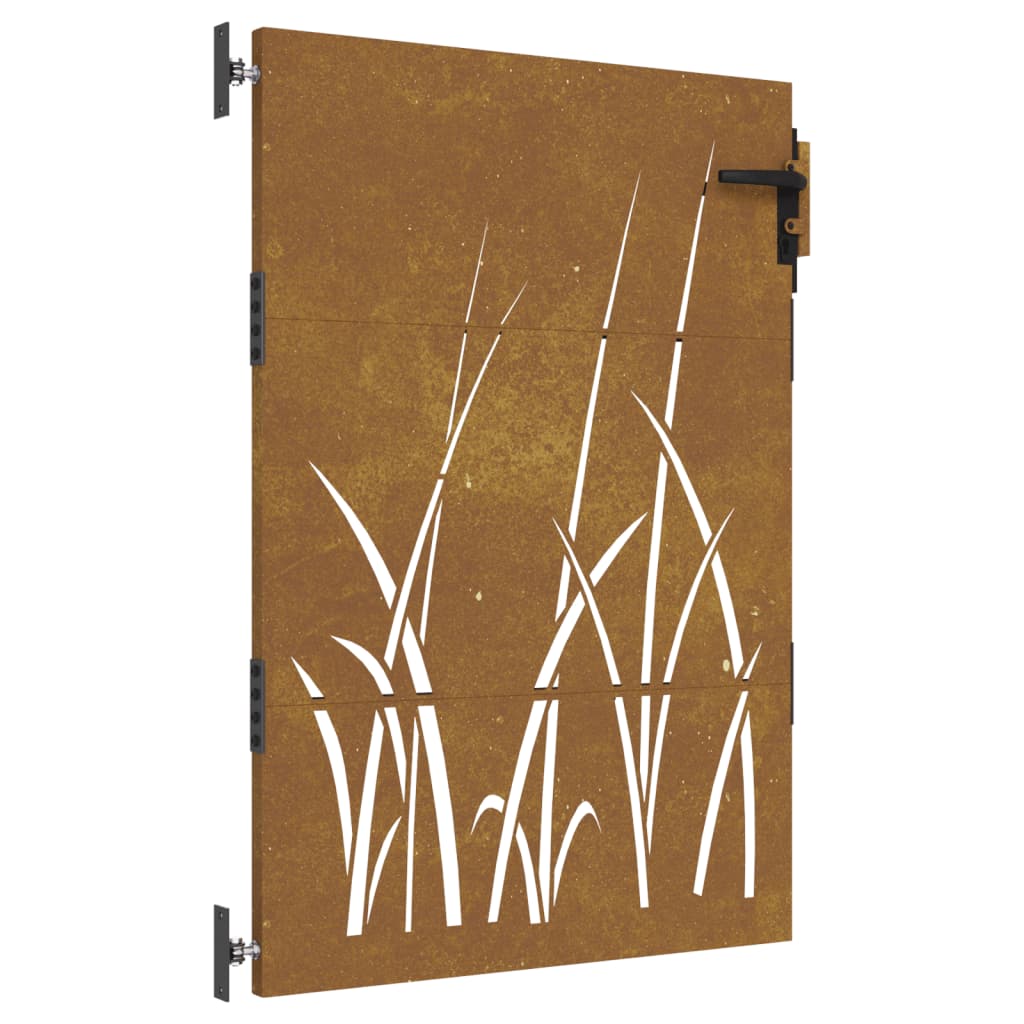 Vidaxl poort 85x125 cm grasontwerp cortenstaal