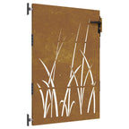 Vidaxl poort 85x150 cm grasontwerp cortenstaal
