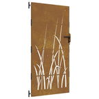 Vidaxl poort 85x200 cm grasontwerp cortenstaal