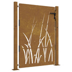 Vidaxl poort 100x125 cm grasontwerp cortenstaal